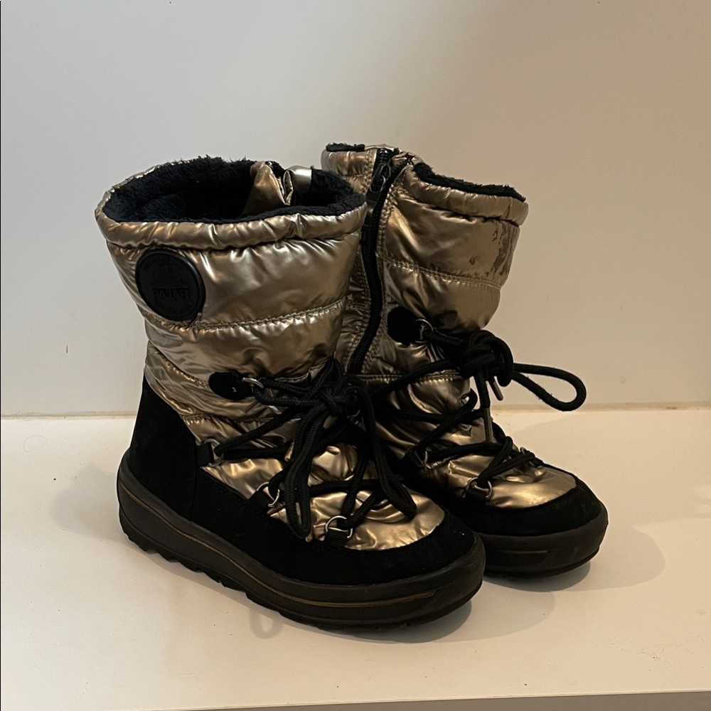 Pajar Kids Silver and Black Rain & Snow Boots